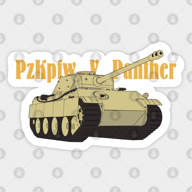 German medium tank PzKpfw V Panther Sticker by FAawRay